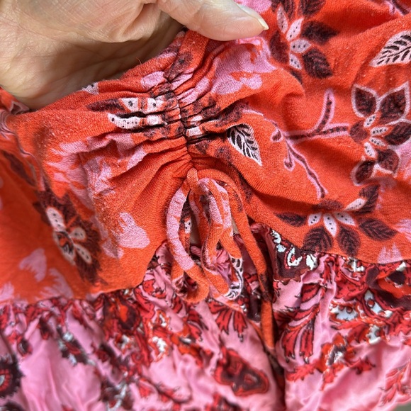 Free People  Summer top pink orange size XS - Picture 6 of 7